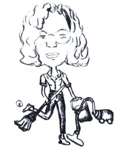 manuela saric kommt zur arbeit