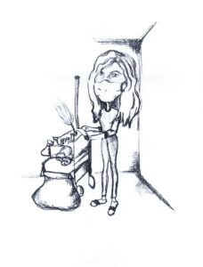 sicherheit geht vor putzen mit maske